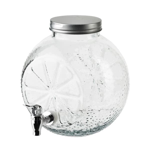 MODERN KITCHEN Glass Carafe with Tap 5L - Citrus Design for Festive Occasions