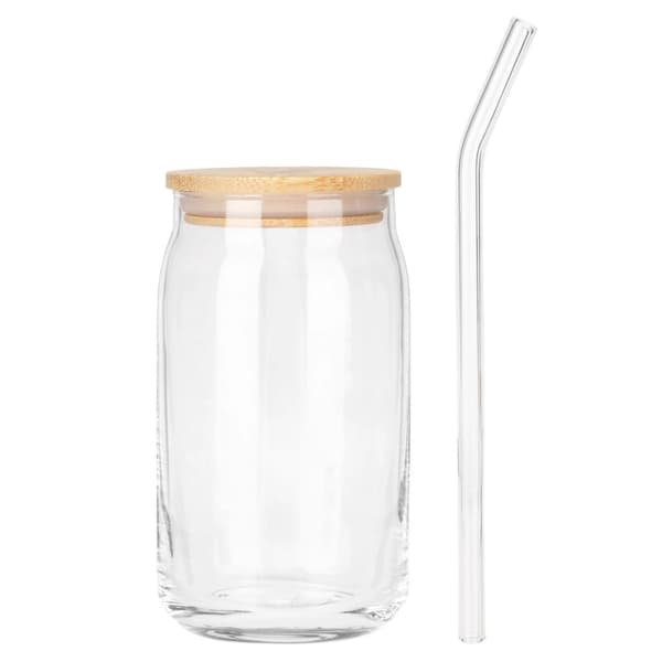 Lasimukit bambukannella ja pillillä, 460 ml, 2 kpl:n setti