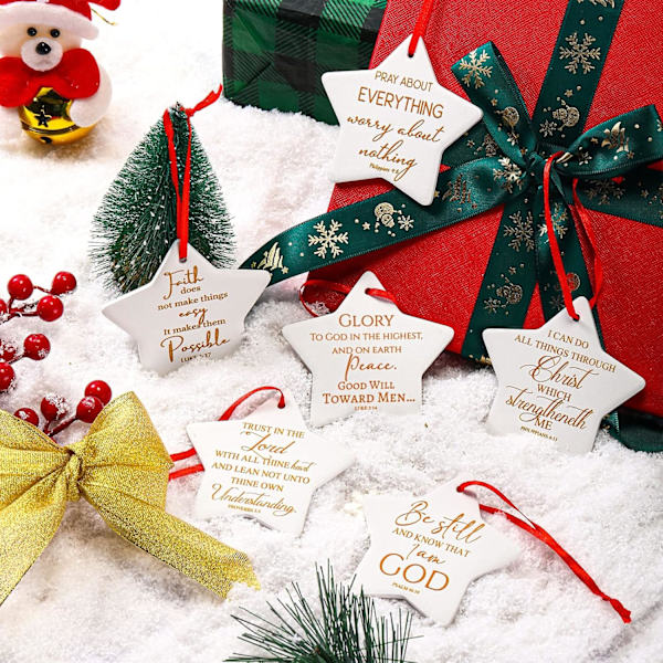 6 stycken kristna julgransprydnader prydnad för