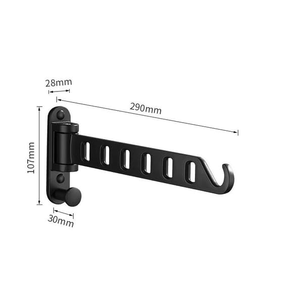 Wall Mounted Clothes Hanger, Swivel Wall Mounted Folding Clothes Hanger for Balcony, Bathroom, Hotel (White)