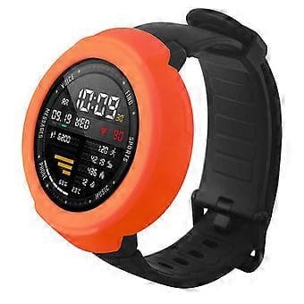 Compatible with Huami Amazfit Verge 3 / Verge Lite Silicone Bumper Frame Hollow Protective Case (Orange)