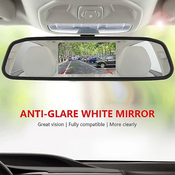 4.3-inch Car Monitors HD Rearview Mirror Video Automatic Parking Assist LED Night Vision Reversing Camera