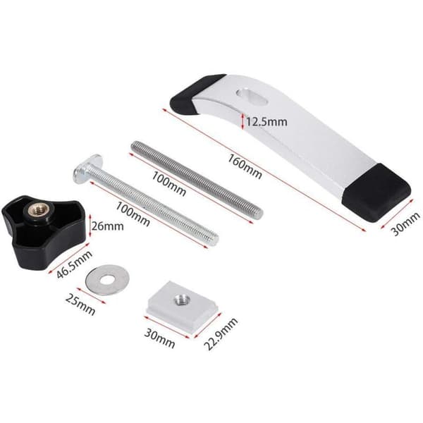 Fast-acting T-shaped metal clamp for track milling (full set)
