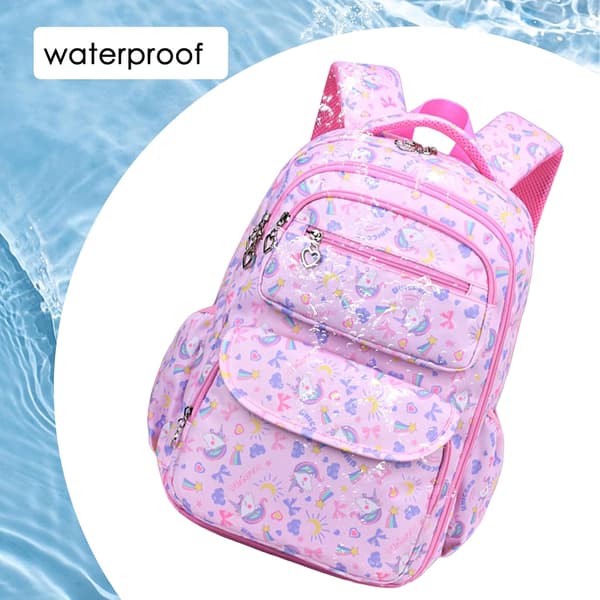 Backpack for Boys and Girls Ages 7-12, School Bag, Waterproof Kids Backpack, Multi-Compartment Backpack Pink Rosa
