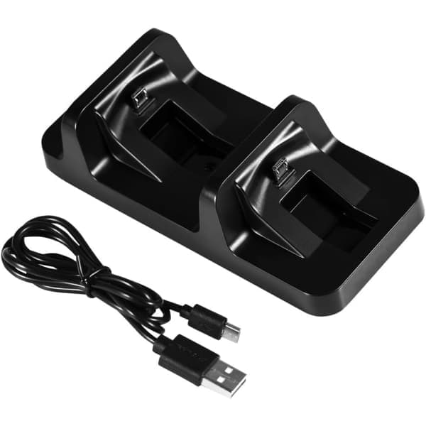 Galaxy PS4-kontrollerlader, dobbel USB PS4-kontrollerladestasjon for PS4-spillkontroller