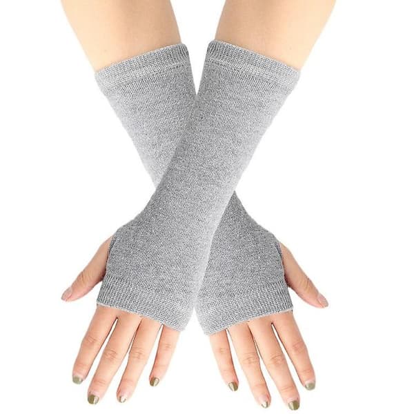 Par varme vinterhandsker strikkede flip fingerløse eksponerede fingerløse handsker vanter dame