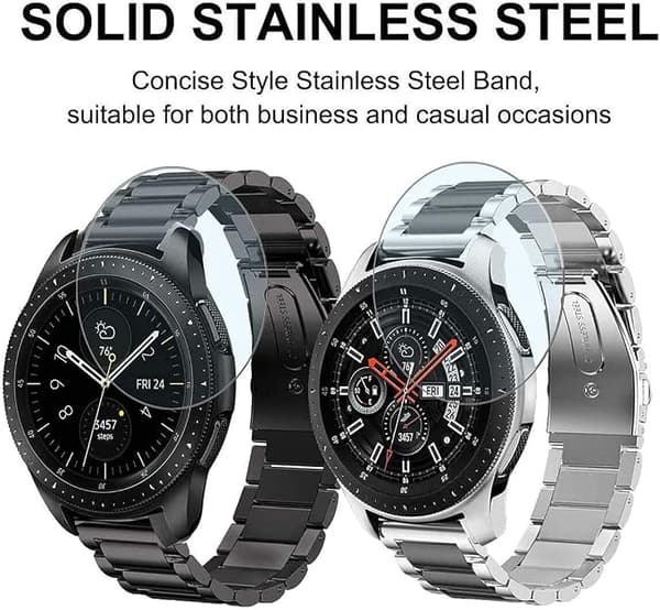 2-pak rustfri stålremme til Samsung Gear S2/Gear Sport 20 mm
