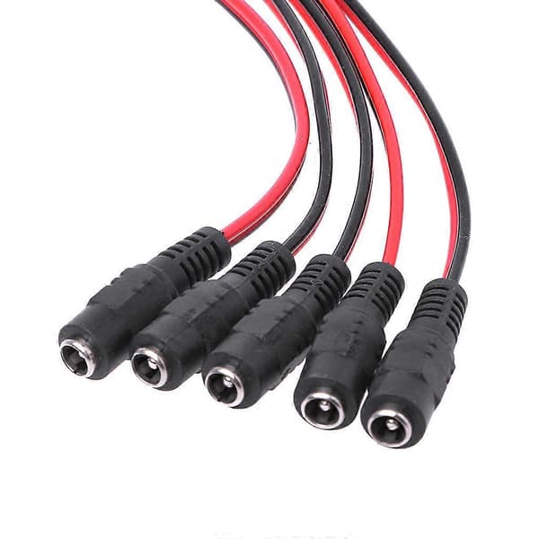 5 kpl 5,5x2,1 mm naaras DC-virtaliitin CCTV PSU Pigtail-kaapeli Jack 12V