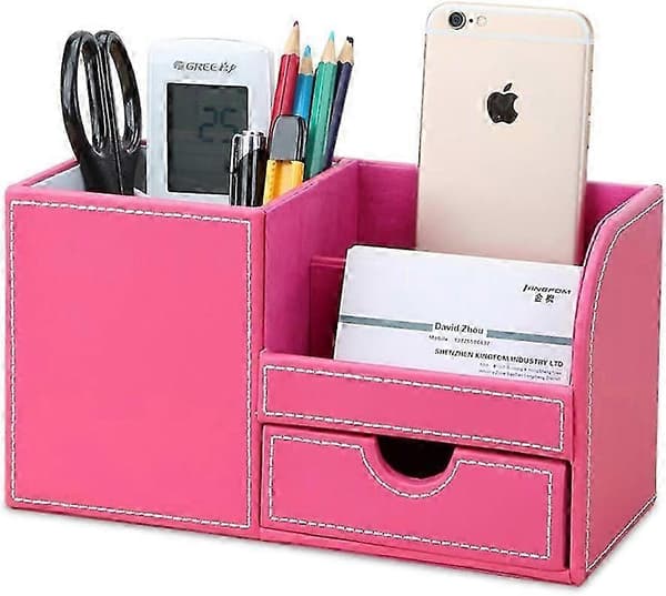 Skrivebordsorganisator med 4 multifunktionelle rum (Candy Pink)