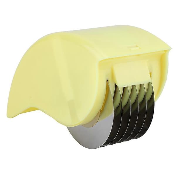 Stainless Steel Anti-rust Rolling Cutter Mince Vegetable Kitchen Tool (Yellow)