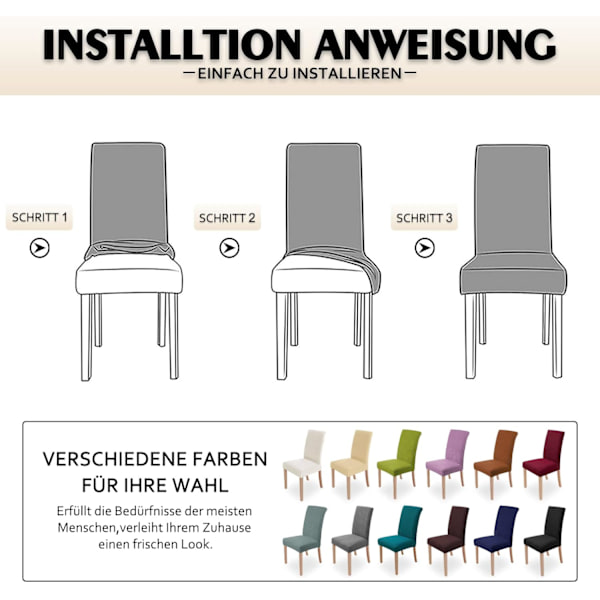 Stolsöverdrag 4-pack, Stretch Matstolsöverdrag Modern Stol P