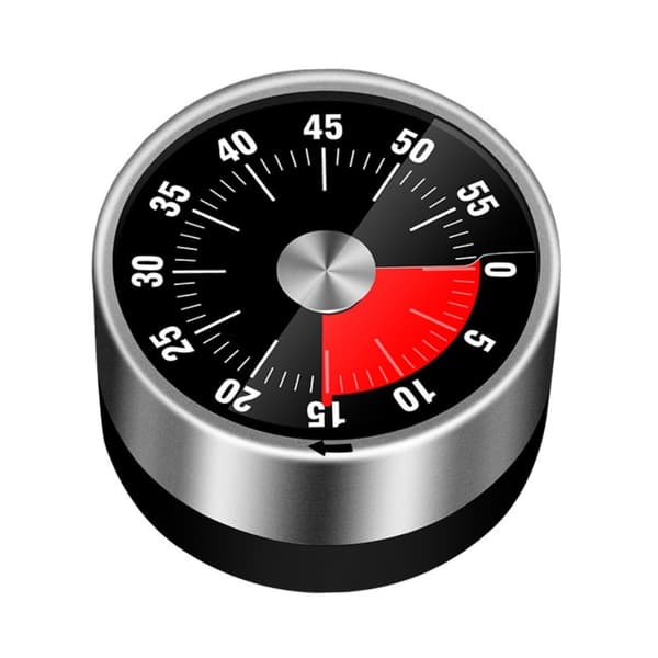 Køkkentimer Magnetisk mekanisk til madlavning, tidtagning osv. Silver silver