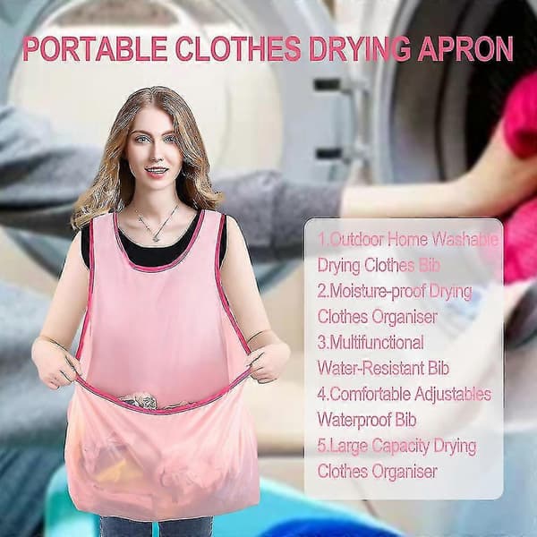 Laundry Apron with Large Pocket Functal - Bib Compatible with Women and Men Lucky pattern
