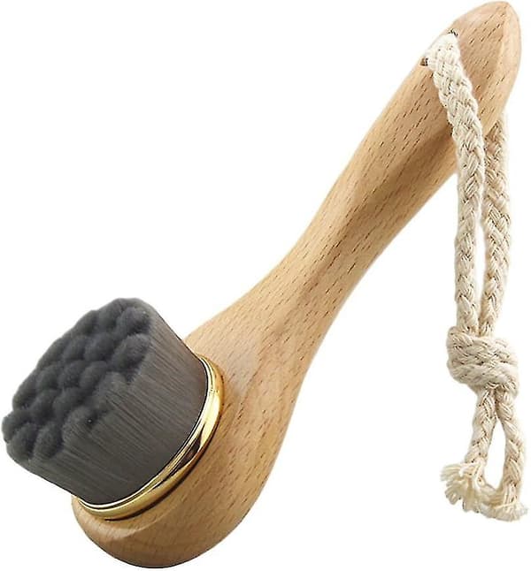Naturborste Puhdistusharja Pehmeä Puukahva Musta Ihonpuhdistukseen SX