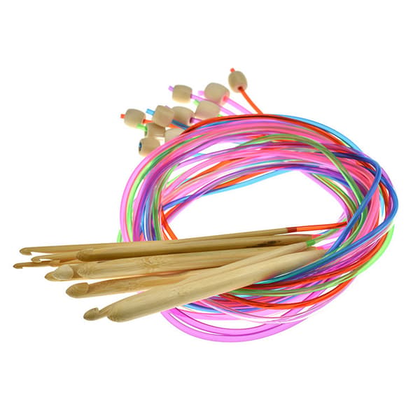 12 Pieces Tunisian Multicolored Tunisian Crochet Hooks with Multicolour