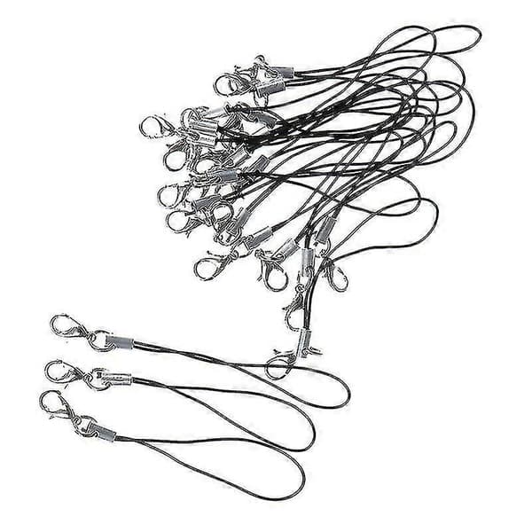 10 stk. Nøglesnor Nøglering til USB-drev Rem Sort Hfmqv
