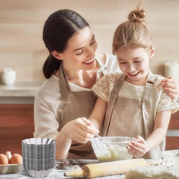 8-delt 4,5-tommer non-stick ottekantet mini bageform i aluminiumslegering til lagkager, tærter og desserter