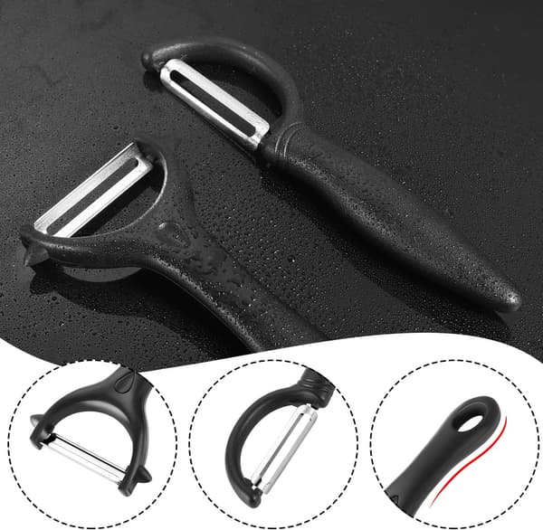 2 Pieces Peelers, Fruit Peeler Universal Peeler Potato Peeler for Vegetables Fruit Carrots (Black)