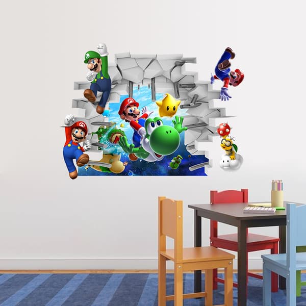 Super Mario Bros. Yoshi ja Mario Peel and Stick Giant Wall Decal