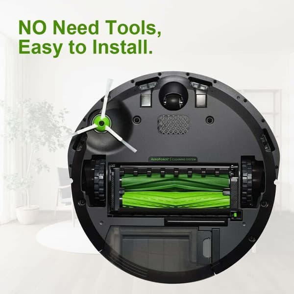 Sæt med 4 gummibørster til flere overflader, støvsugertilbehør til iRobot Roomba E5 E6 i7 i7 plus i8 i8+ i6 i6+ i4 i4 og andre støvsugere