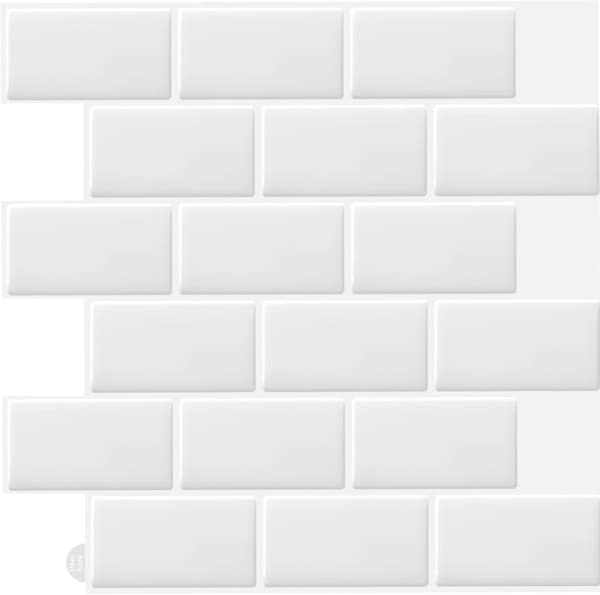 2 kpl (30,5x 30,5 cm) Valkoiset tarralaatta seinätarra 3D C