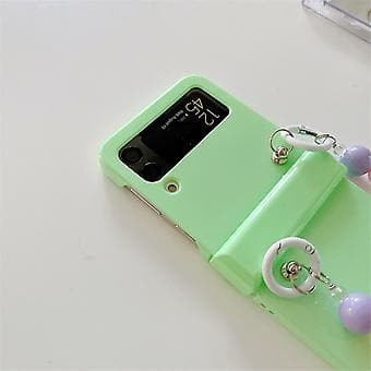 Cute Floral Bracelet Case Compatible With Samsung Galaxy Z Flip 4, Hard PC Shockproof Case With Hinge