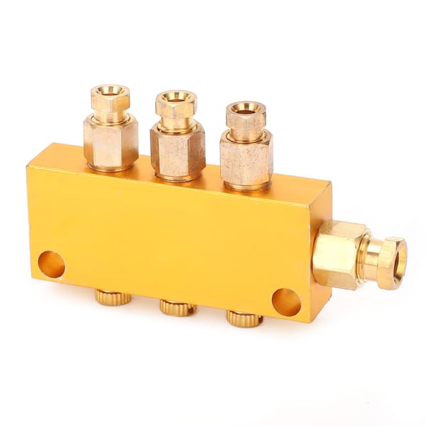 Brass Lubrication Distribution Valve 1 in 3 out
