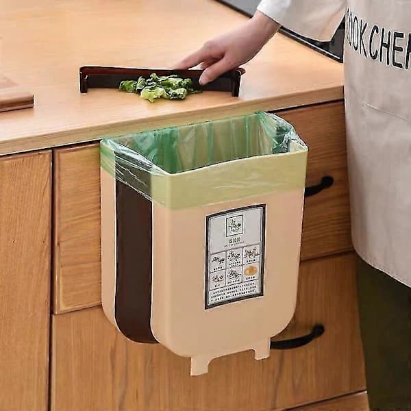 Hängande Vikbar Mini Soptunna Liten Hopfällbar Sopbehållare Under Diskbänk Monterad Vikbar Soptunna Mini Soptunna