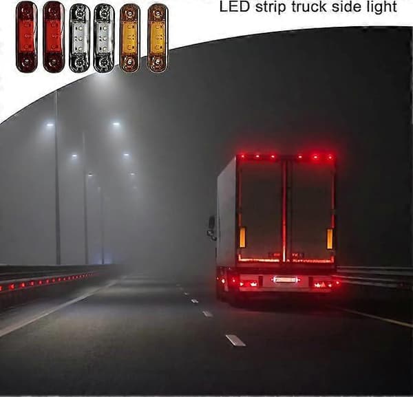 LED sidemarkeringslys, front sidemarkeringslys 2 x vanntette LED front baklys 12v 24v posisjonsindikator for lastebil tilhenger bobil [DB]