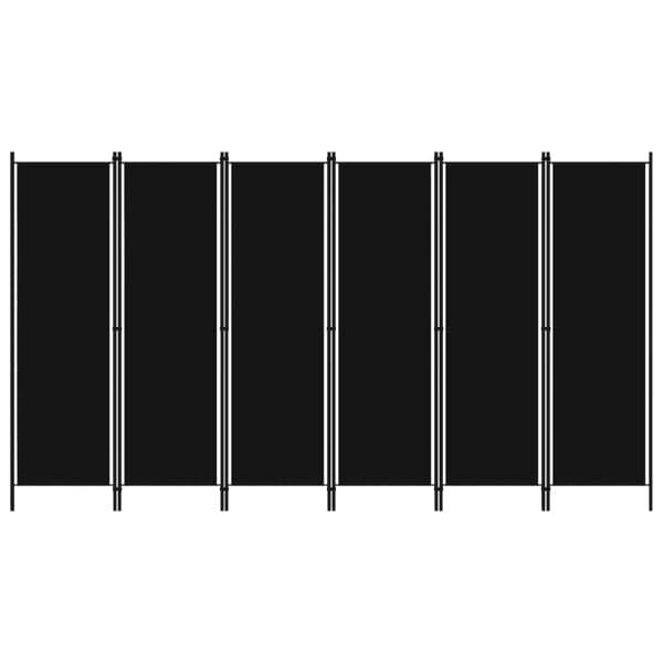 vidaXL Room Divider 6-Panel Black 300x180 cm Svart black