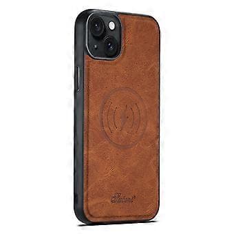 SUTENI H17 Leather Case for iPhone 15 Shockproof Magnetic Phone Cover (Style C)