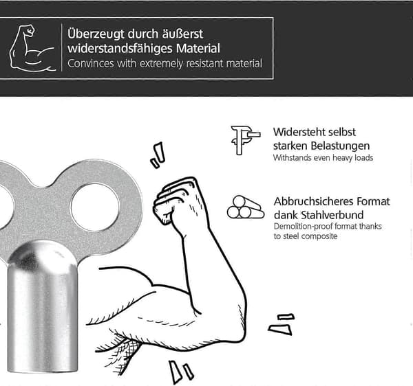 [PLEE] Set med 5 elementnycklar - Hållbara elementnycklar i aluminium - Elementnycklar för många element - Praktisk elementnyckel för värmare
