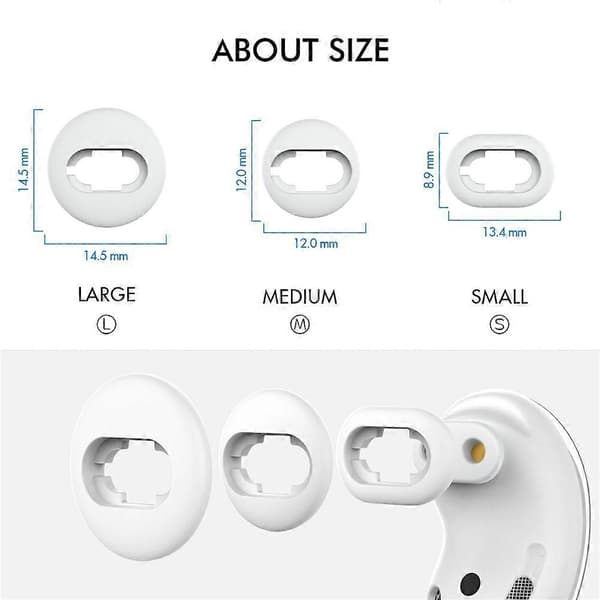 Til Samsung Galaxy Buds Live silikonehætte udskiftningsøreprop (i alt 6 par, 2 par hver i L / M / S)