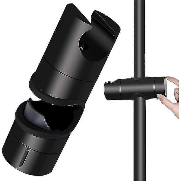 Brusehovedholder, universal sort brusehovedholder til 18-25 mm brusestang, solid ABS, fortykket og opgraderet version, mat sort db