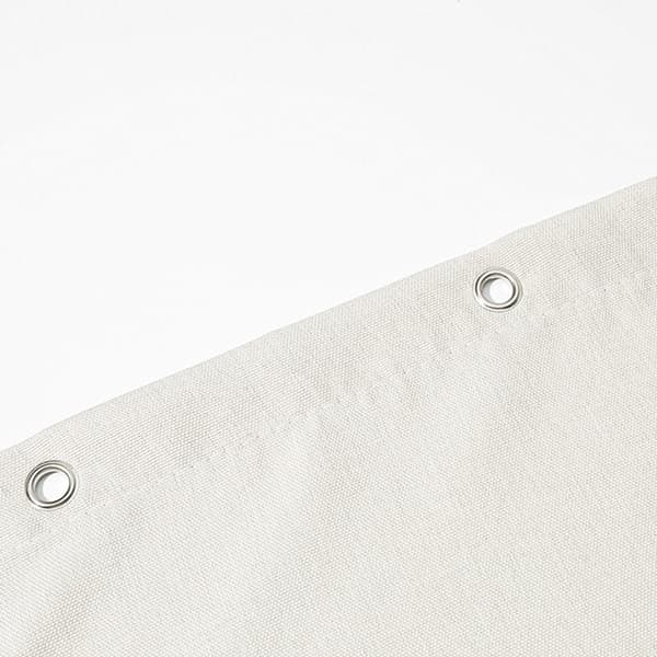 Natural Linen Shower Curtain - Waterproof Bathroom Curtain with Hooks D
