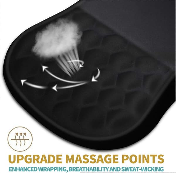 Ergonomisk musemåtte med håndledsstøtte og massagefunktion, håndledsstøtte til smertelindring med memoryskum og skridsikker PU-base, mus