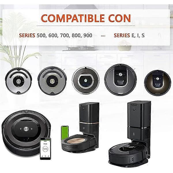4 däck kompatibla med Irobot Roomba Robot 500 600 700 800 I7 S9 Irobot