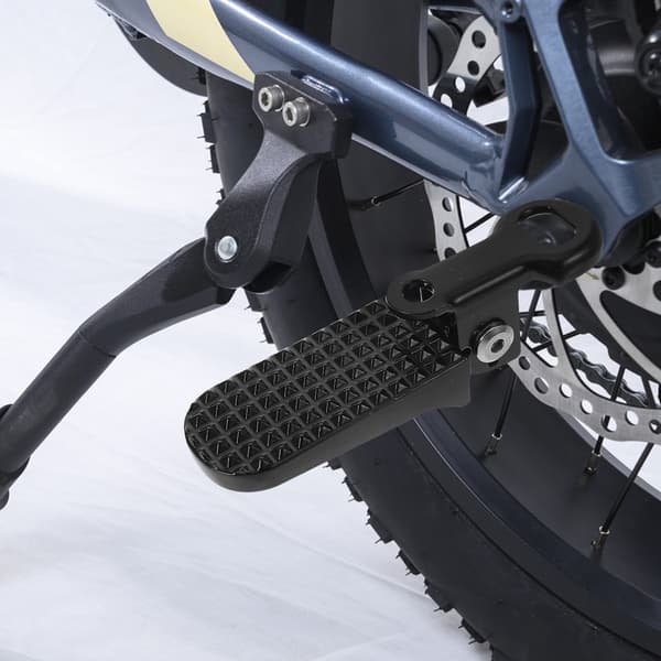 Sorte aluminium foldbare bagfodpedaler kompatible med elbiler og mountainbikes, 1 par
