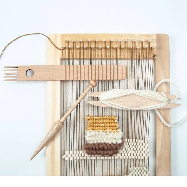 9 st vävverktyg trä handvävstol stickset virknål stick gobeläng vävningstillbehör DIY