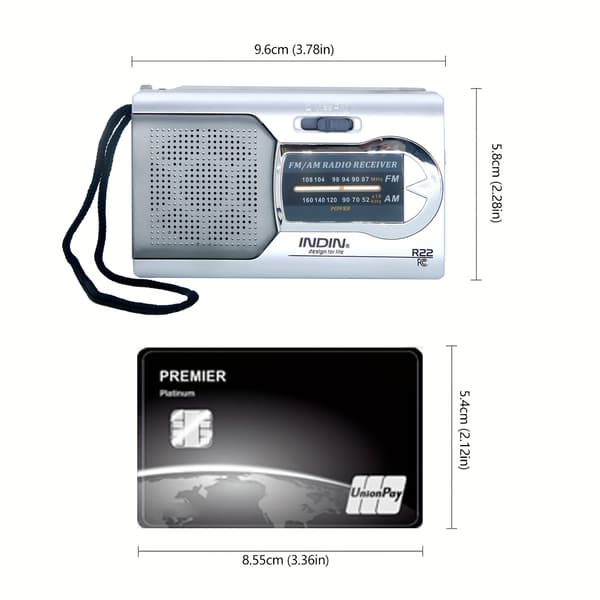 Portable Battery-Powered AM/FM Radio Adjustable Antenna
