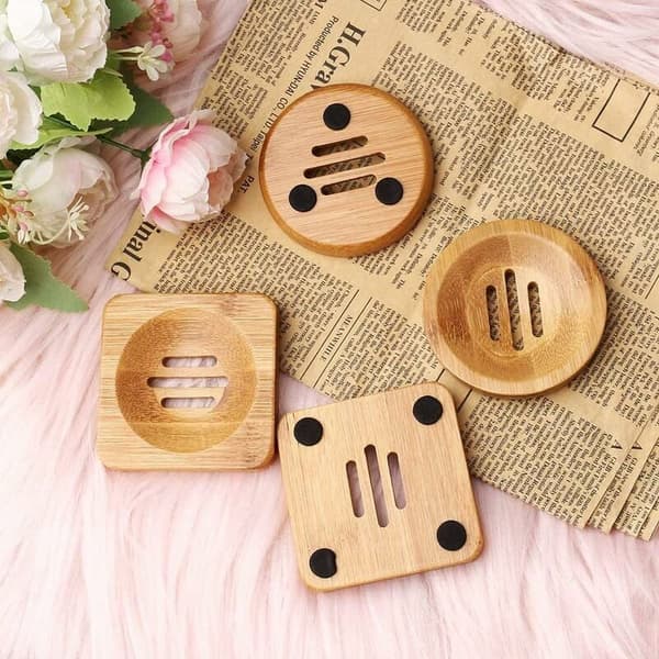 Bamboo Soap Dish, Handmade Soap Dish, Handmade Wooden Soap Dish, Suitable for Bathroom, Soap Storage (Brown)