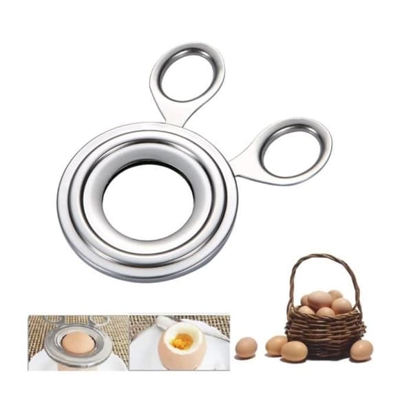 Eggeskiver - Kjøkken - Bløtkokt eggeåpner - Rustfritt stål - Enkel å bruke - For hardkokte egg