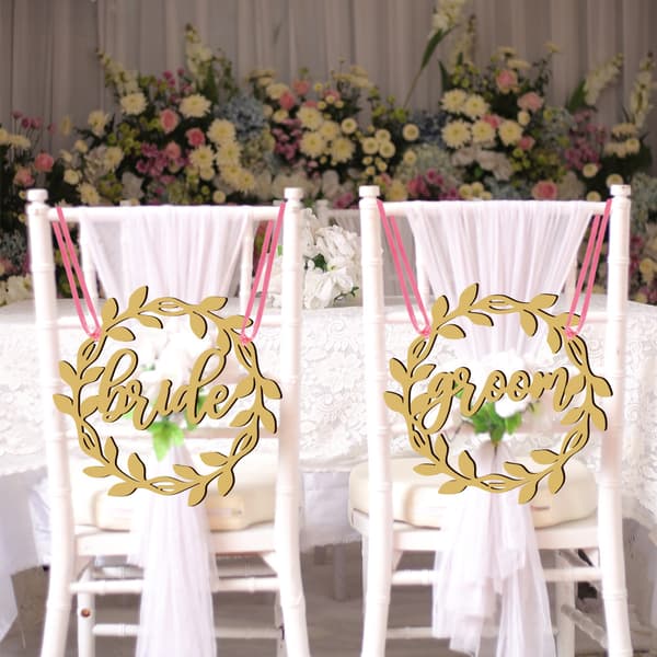 (Gold Model) Decorative Chair Plate for the Bride and Groom