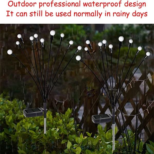 2 pcs 10-head Solar Lights, 10 LED Outdoor Solar Lights