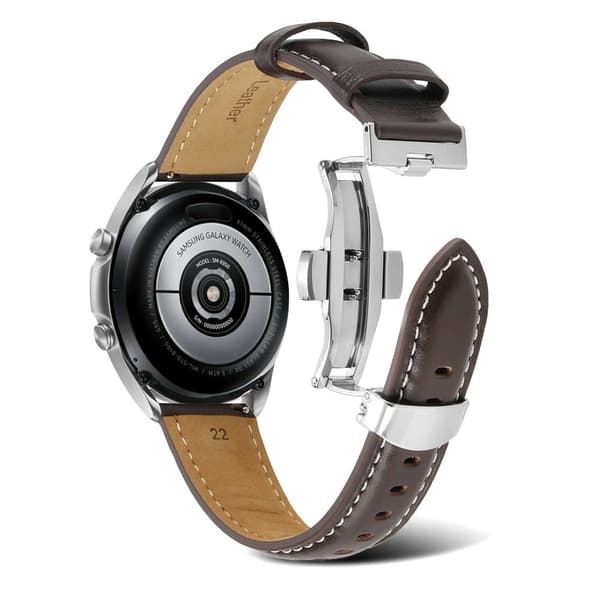20 mm Universal Textured Genuine Leather Watch Strap - Coffee Brown Brun brown