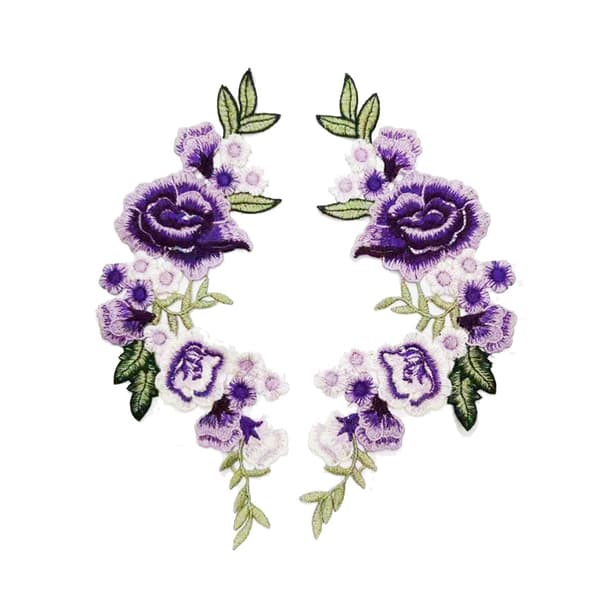 14 stk blomsterbroderte lapper sy på lapper rose lapp for Jea