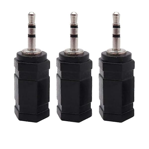 3 stk. 3,5 mm han til 2,5 mm hun stereostik lydadapter til hovedtelefoner lyd aux-kabler