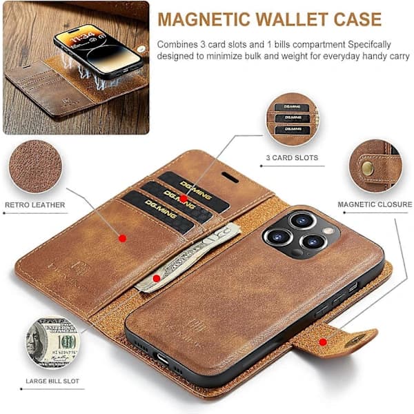 2-in-1 Magnetic Wallet iPhone 16 Phone Case