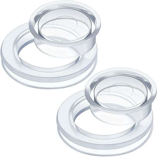 Patio Table Umbrella Ring and Cap Set, Thicker Hole Ring Plugs and Caps for Standard Size Umbrella (Transparent)