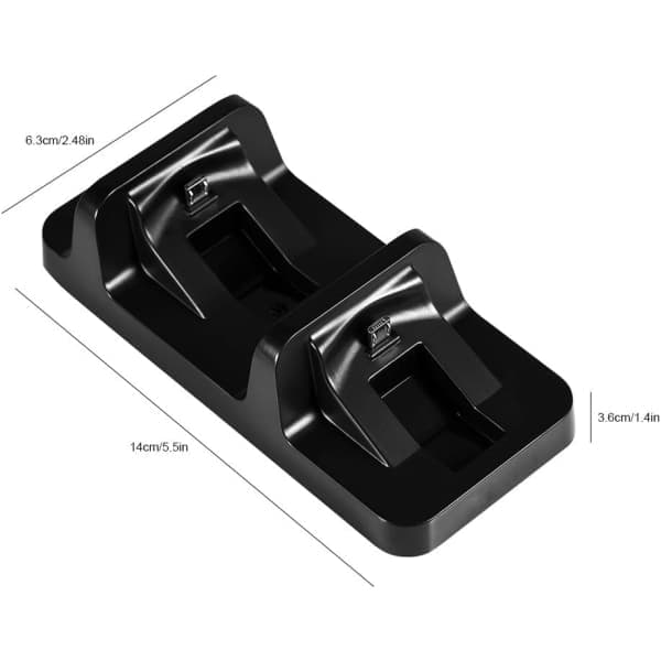 Galaxy PS4-kontrollerlader, dobbel USB PS4-kontrollerladestasjon for PS4-spillkontroller